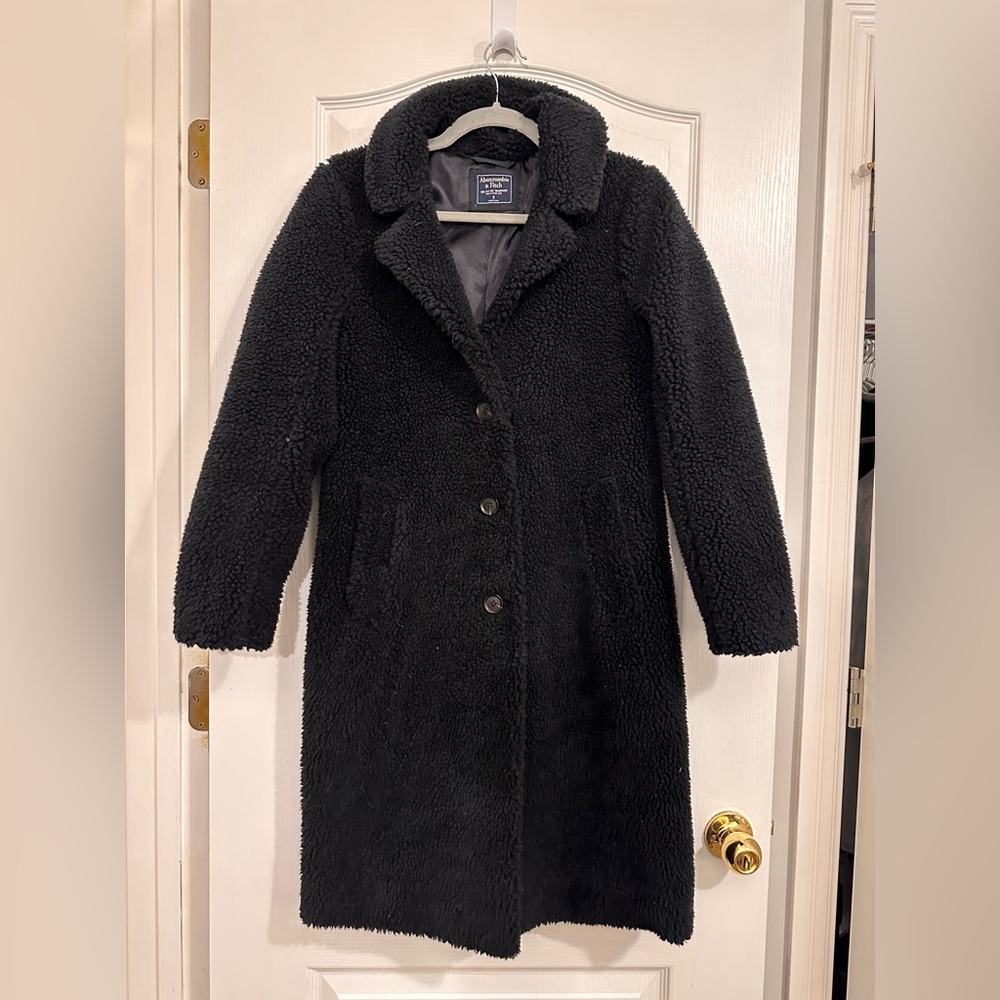 Abercrombie Black Sherpa Coat